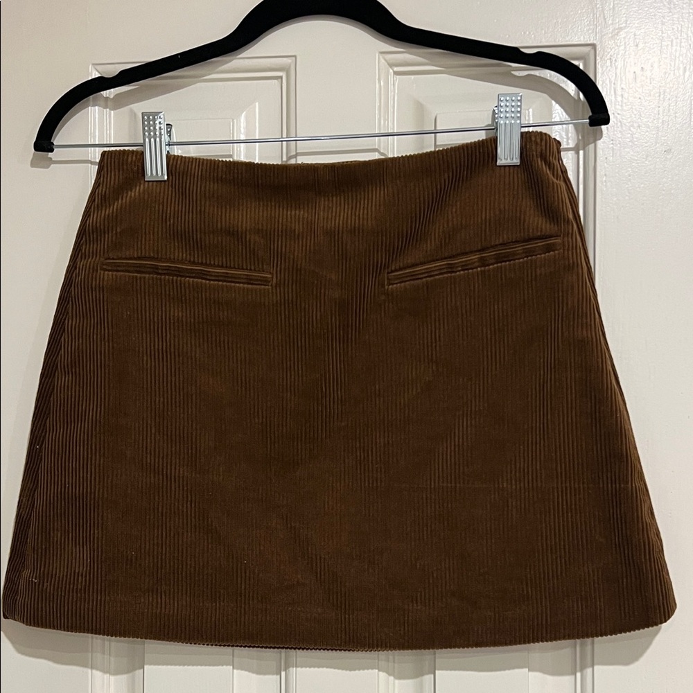 Zara Brown Corduroy Mini Skirt